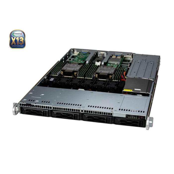 [SUPERM-YS-611C-TN4R-KIT] Supermicro SYS-611C-TN4R 1U Rackmount X13 DP CloudDC SuperServer