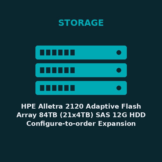 [HPE-R6F56A-KIT] HPE Alletra 2120 Adaptive Flash Array 84TB (21x4TB) SAS 12G HDD Configure-to-order Expansion Shelf(R6F56A)